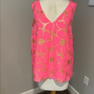 Lilly Pulitzer Pink Top with Gold Accents